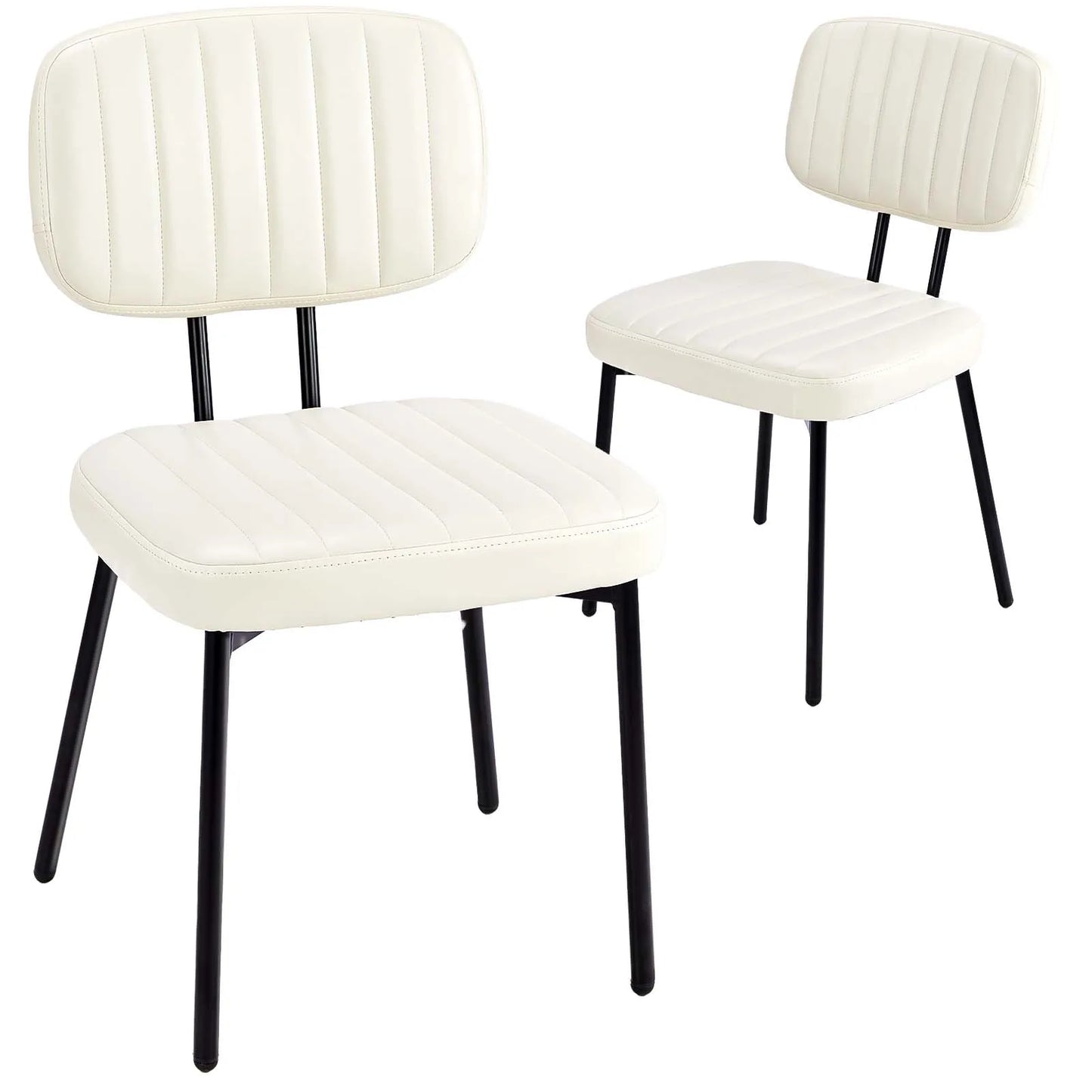 JHK Faux Leather Dining Chairs Set 2 With Ergonomic Support