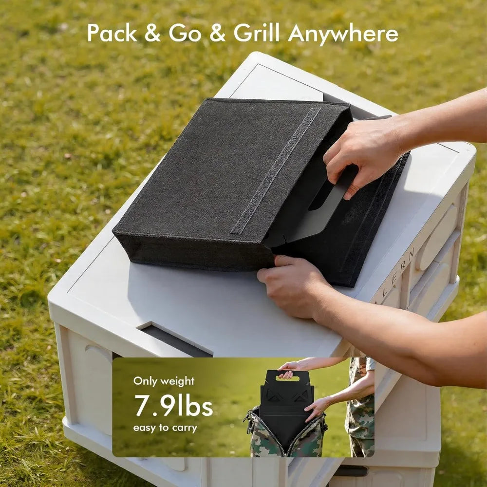 XIUWO Folding Portable Charcoal Grill With Carry Bag