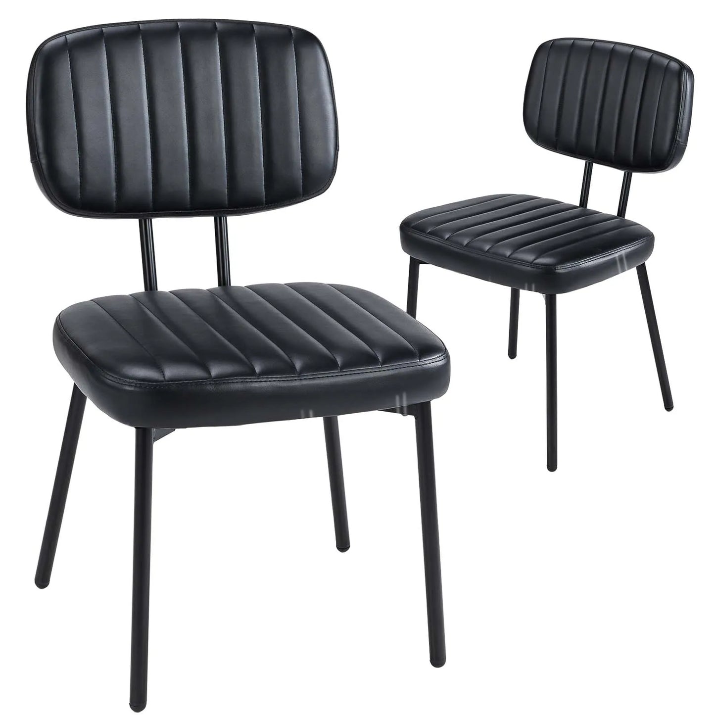 JHK Faux Leather Dining Chairs Set 2 With Ergonomic Support