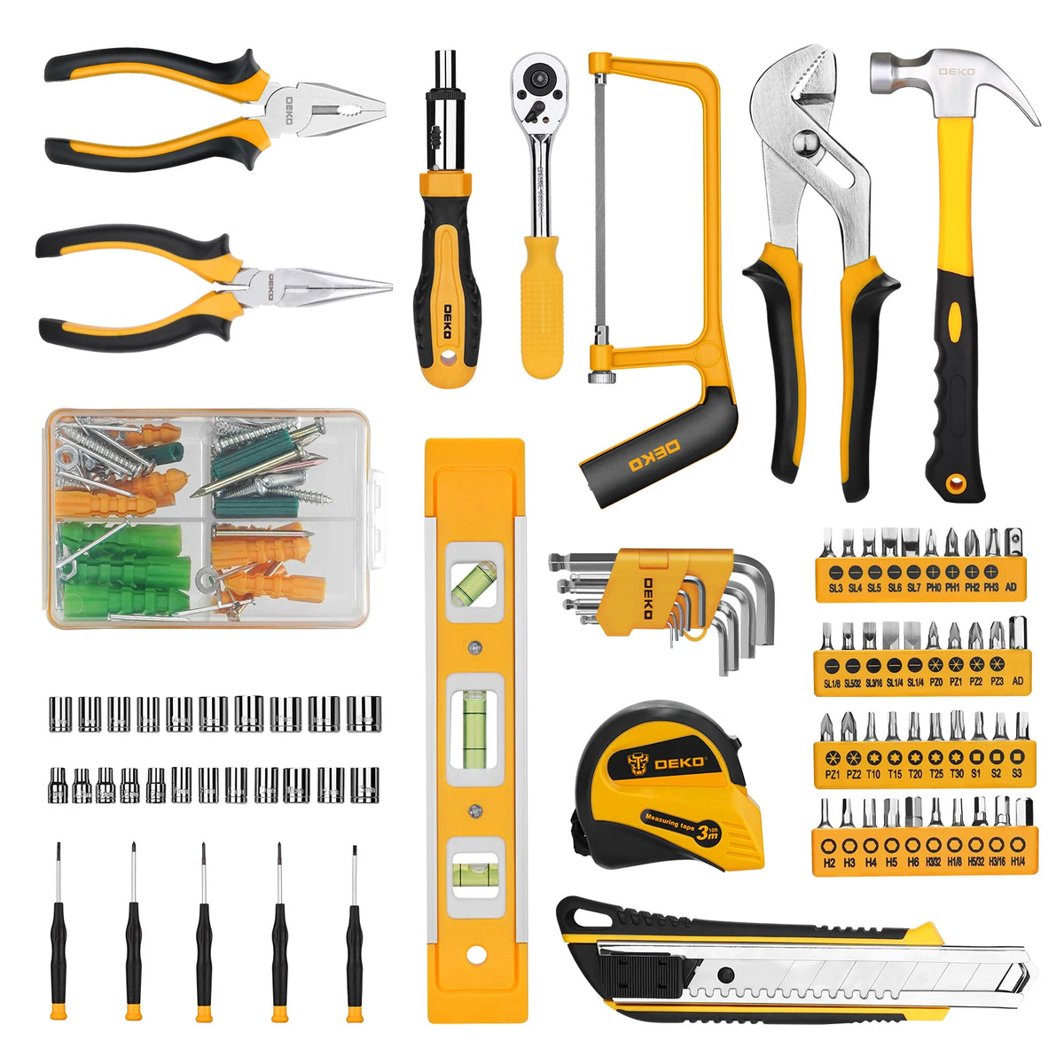 DEKOPRO 228 Piece Socket Wrench Auto Tool Set