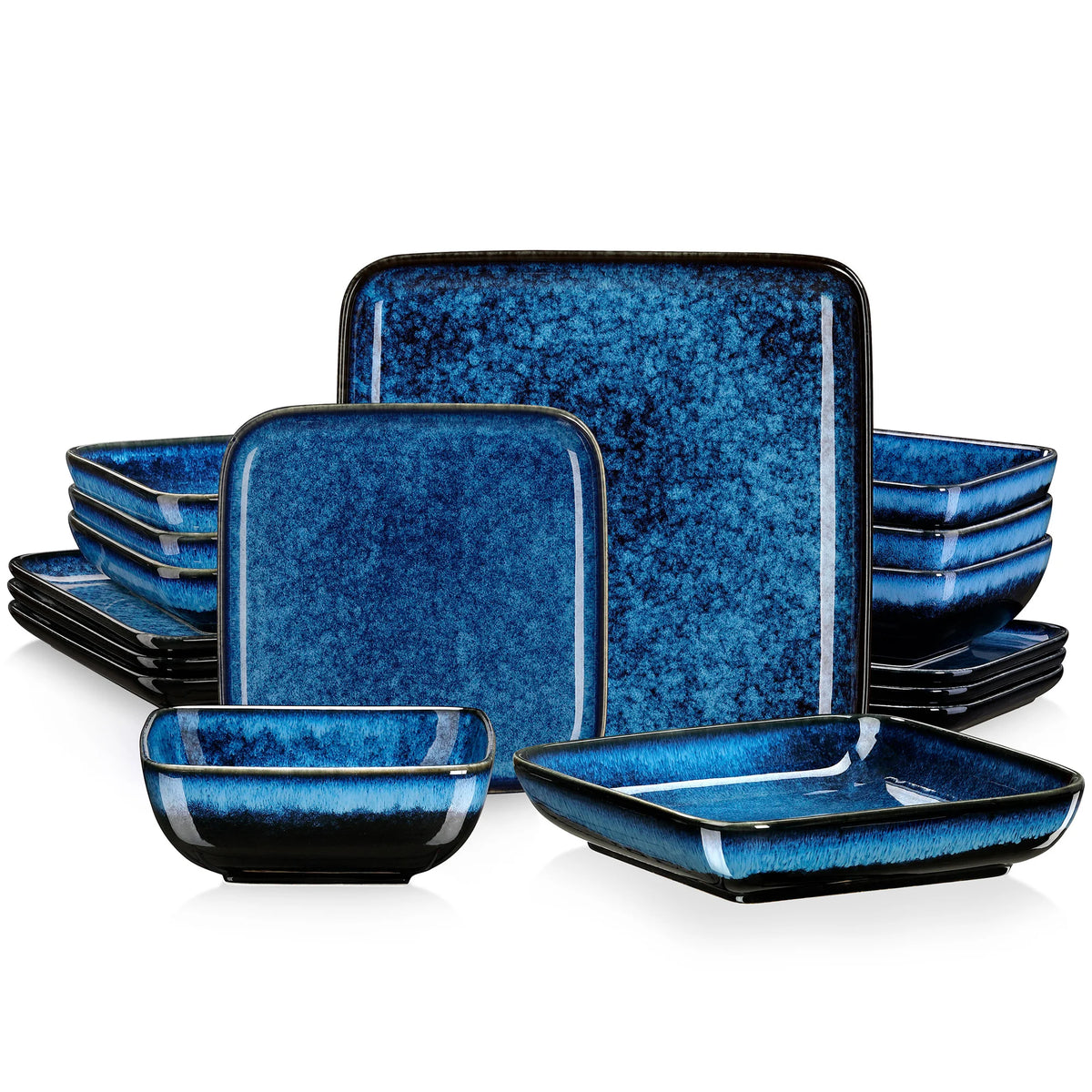 Malacasa 16 Piece Green Ceramic Dinner Set For Four