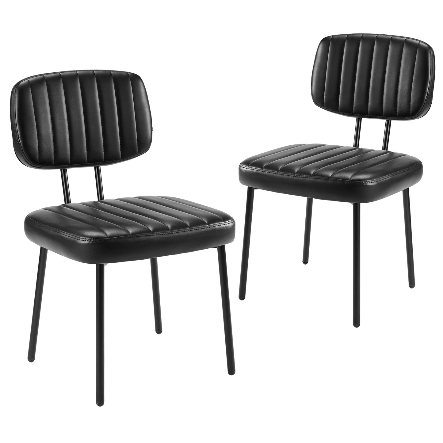JHK Faux Leather Dining Chairs Set 2 With Ergonomic Support