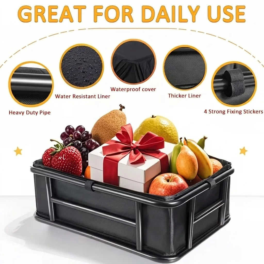Heavy Duty Metal Bike Rear Basket With Accessory Kit