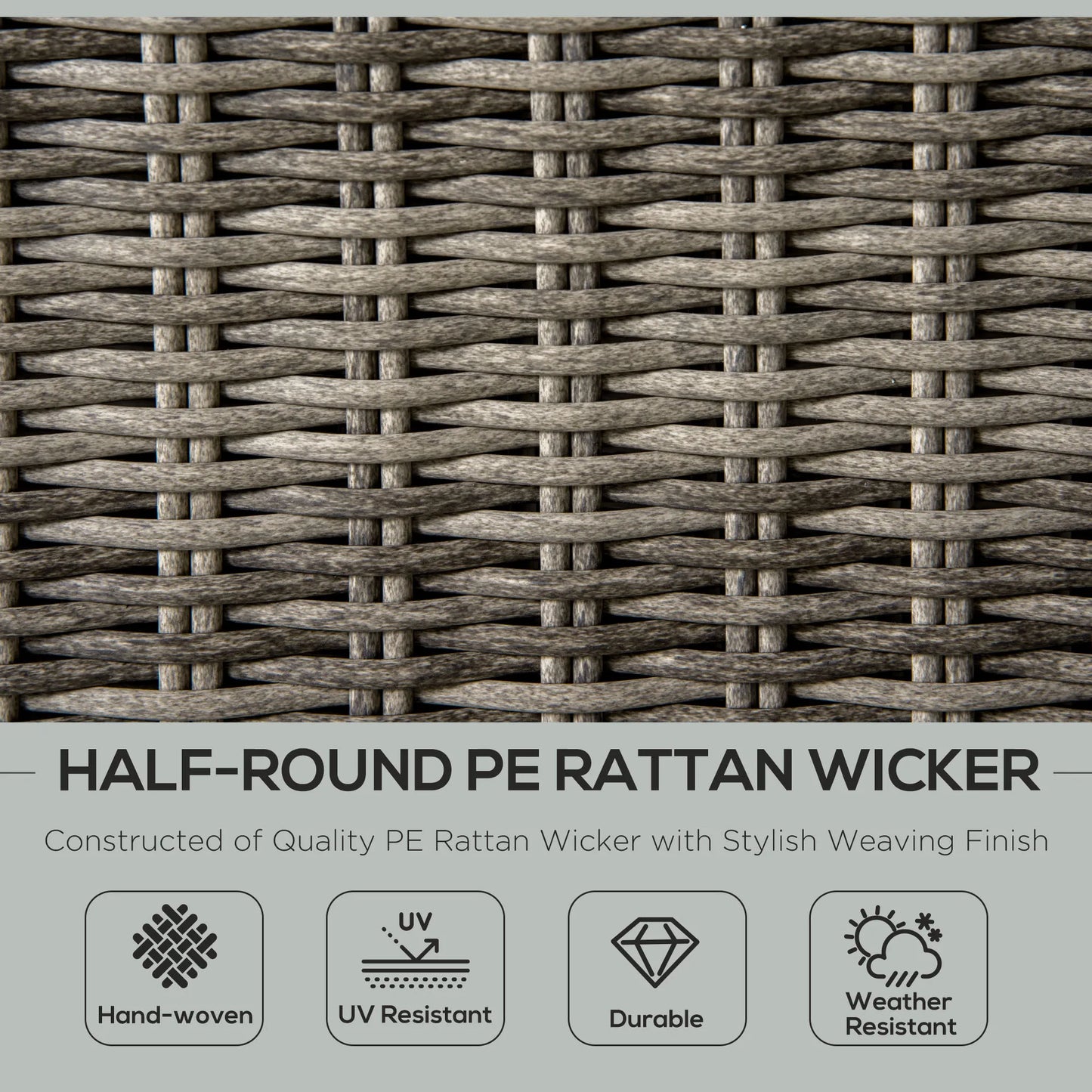 Patio Wicker Conversation Set With Coffee Table Cushions