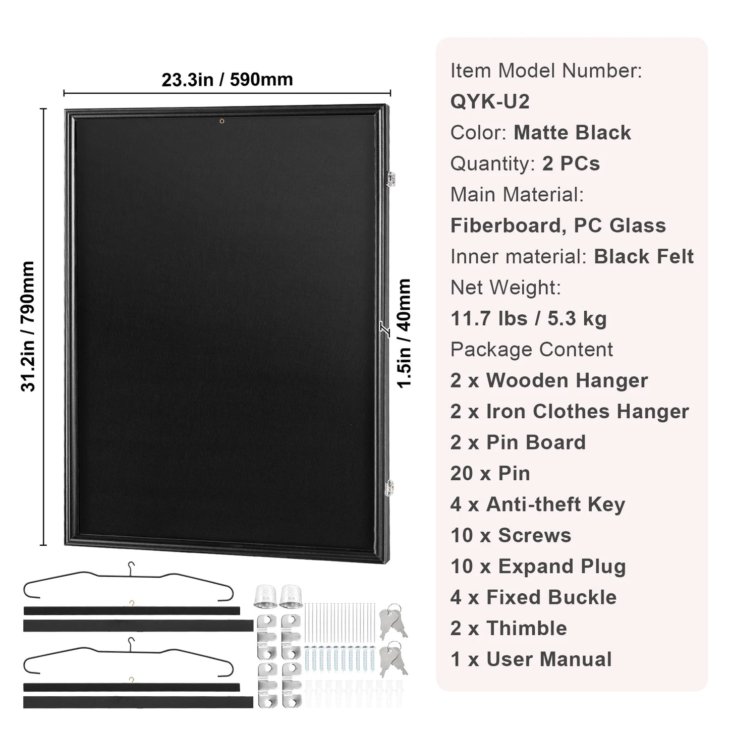 SucceBuy Jersey Display Case Large Lockable UV Shadow Box