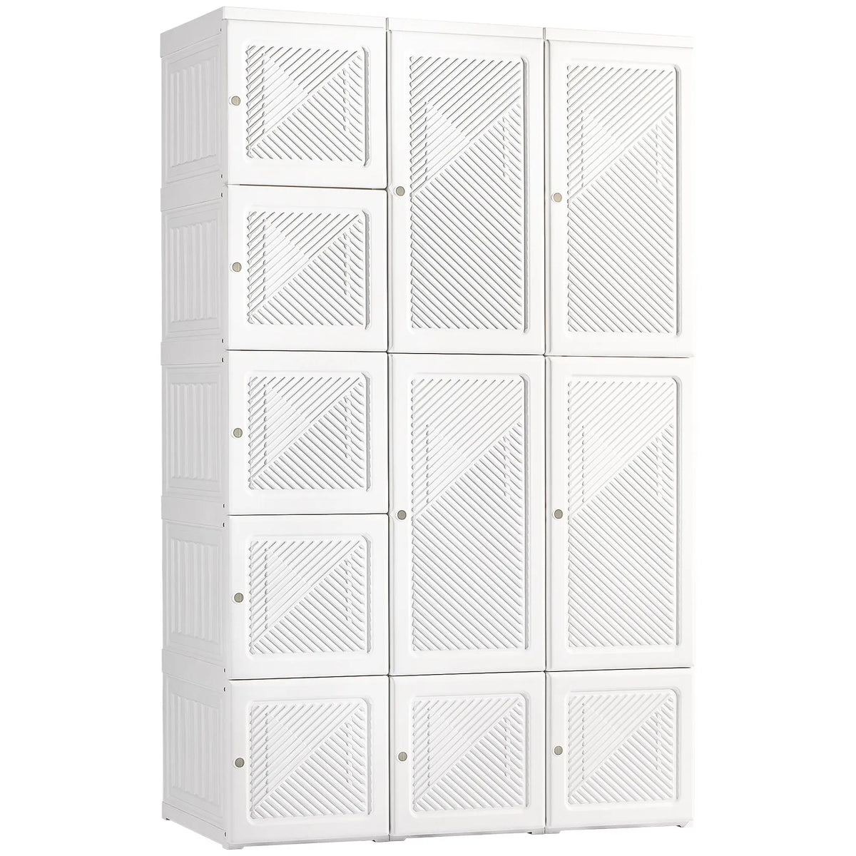 Homcom Folding Portable Wardrobe Closet With Eight Cubes