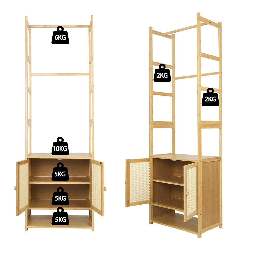 Wisfor Free Standing Bamboo Clothes Rack And Coat Stand