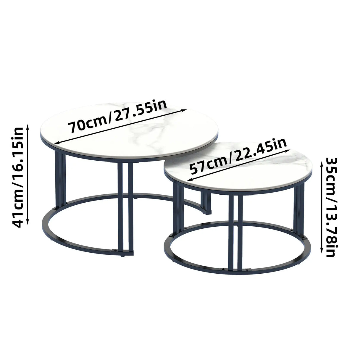 Wisfor Circle Nesting Coffee Tables Set Of 2