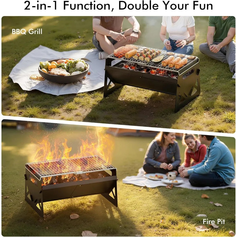 XIUWO Folding Portable Charcoal Grill With Carry Bag