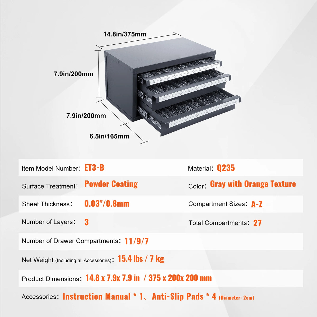 SucceBuy Steel Drill Bit Organizer Cabinet
