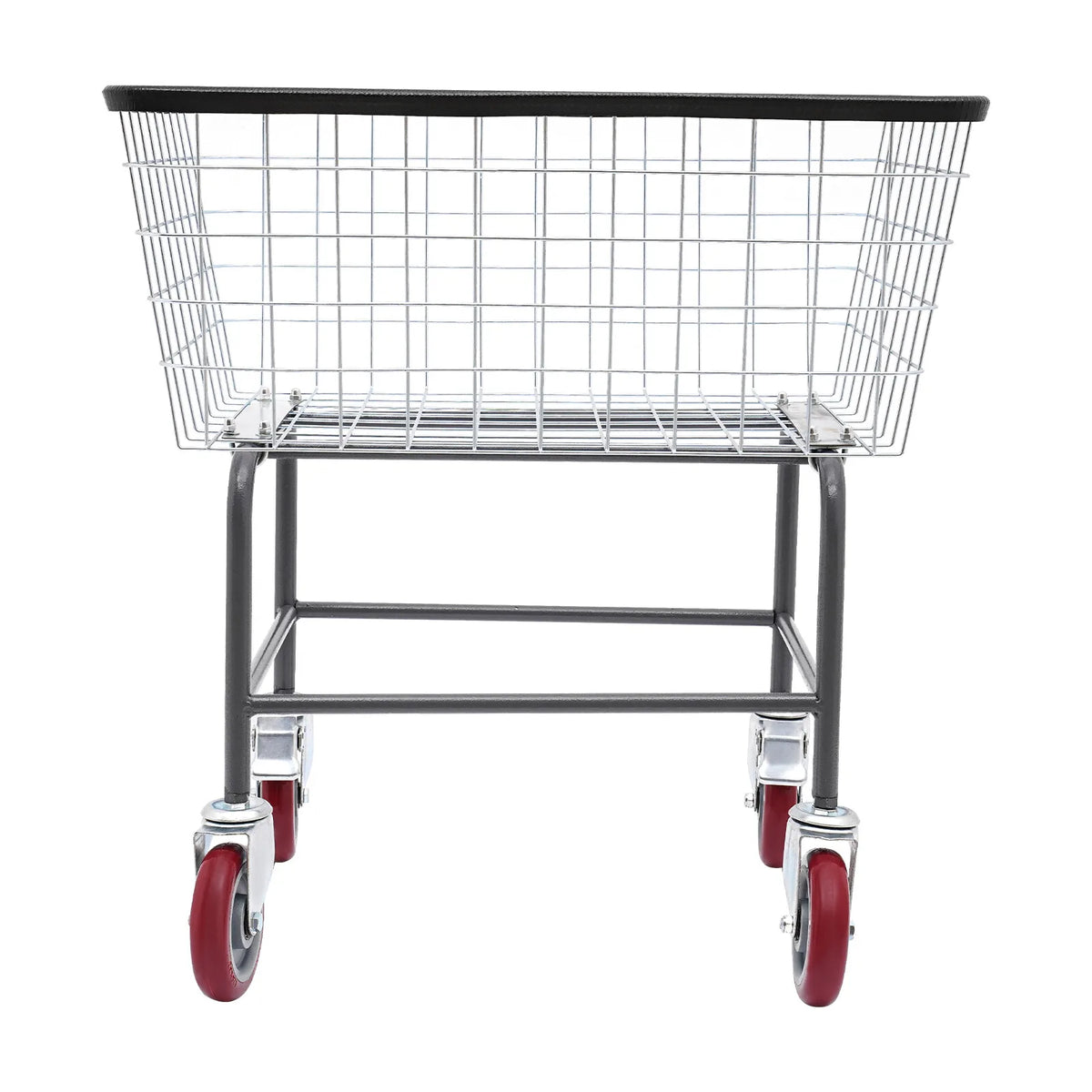 Commercial Steel Laundry Cart With Rubber Wheels