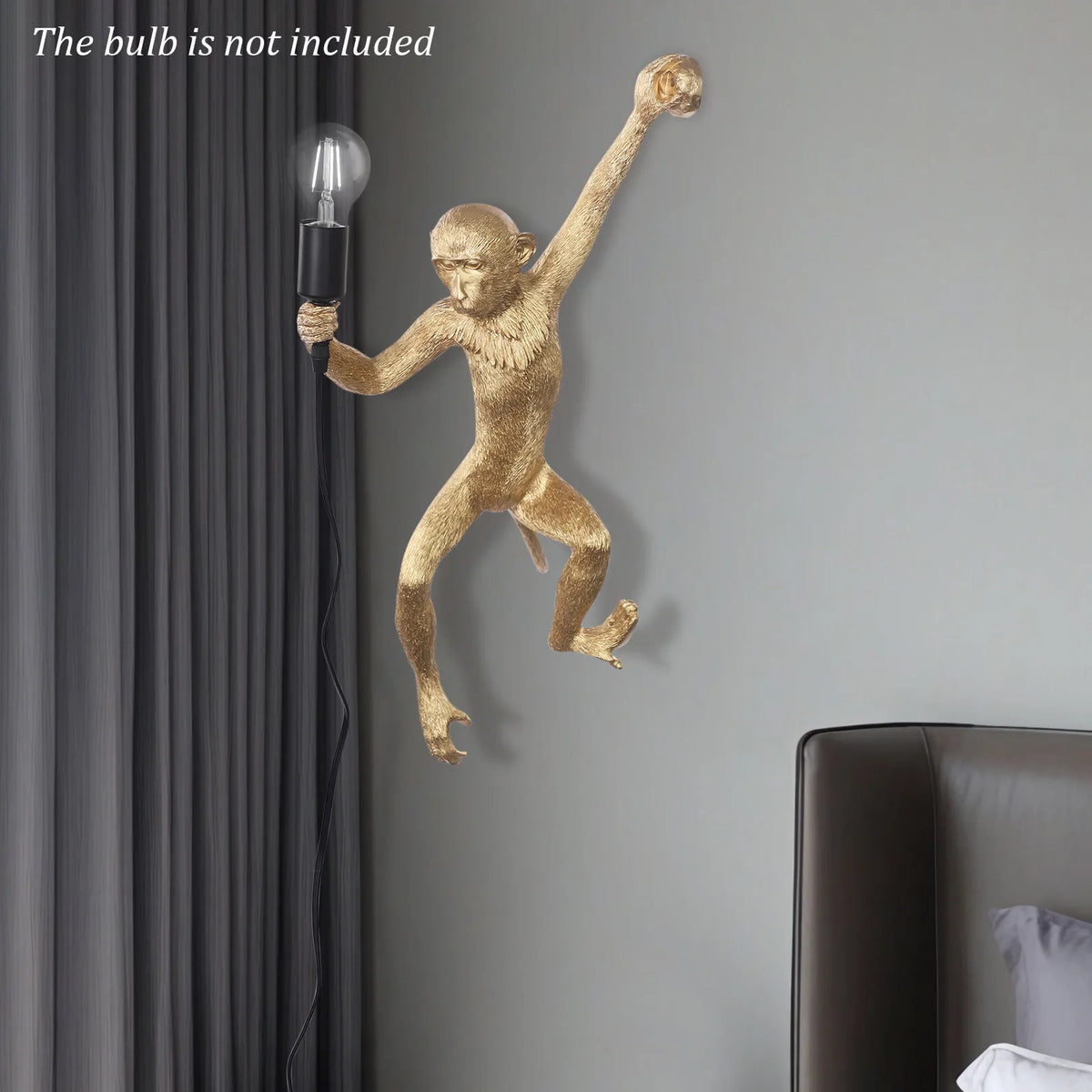 60w 110v Monkey Shape Wall Lamp, E26 Bulb Wall Mount Lamp, Wall Mount Light Fixture 35*70cm