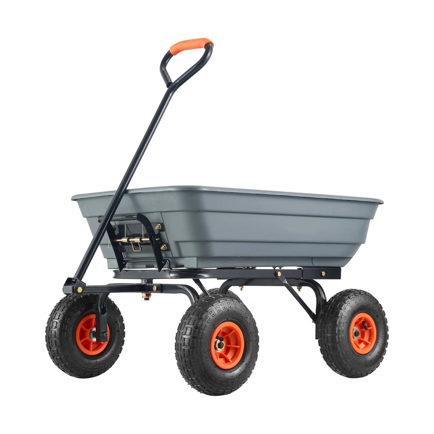 SucceBuy Steel Frame Garden Dump Cart