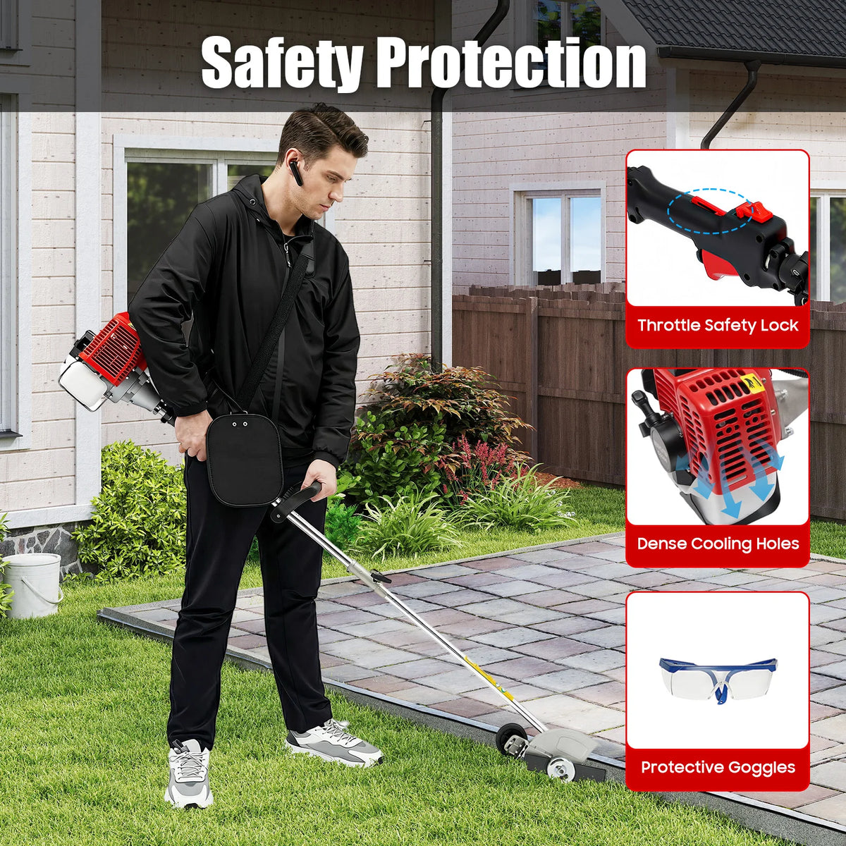 Bymaocar Lawn Trimming Machine Gas Powered Weed Wacker
