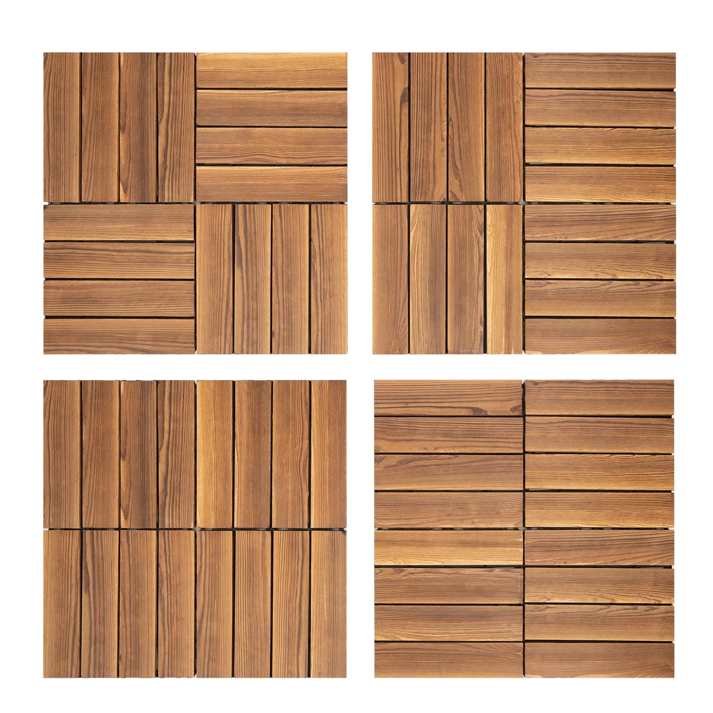 Interlocking Camphor Pine Wood Deck Patio Tiles