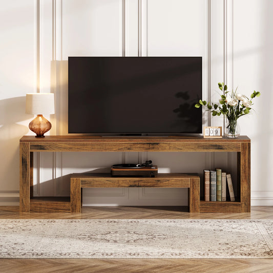 Tribesigns Rustic TV Stand With Open Shelves