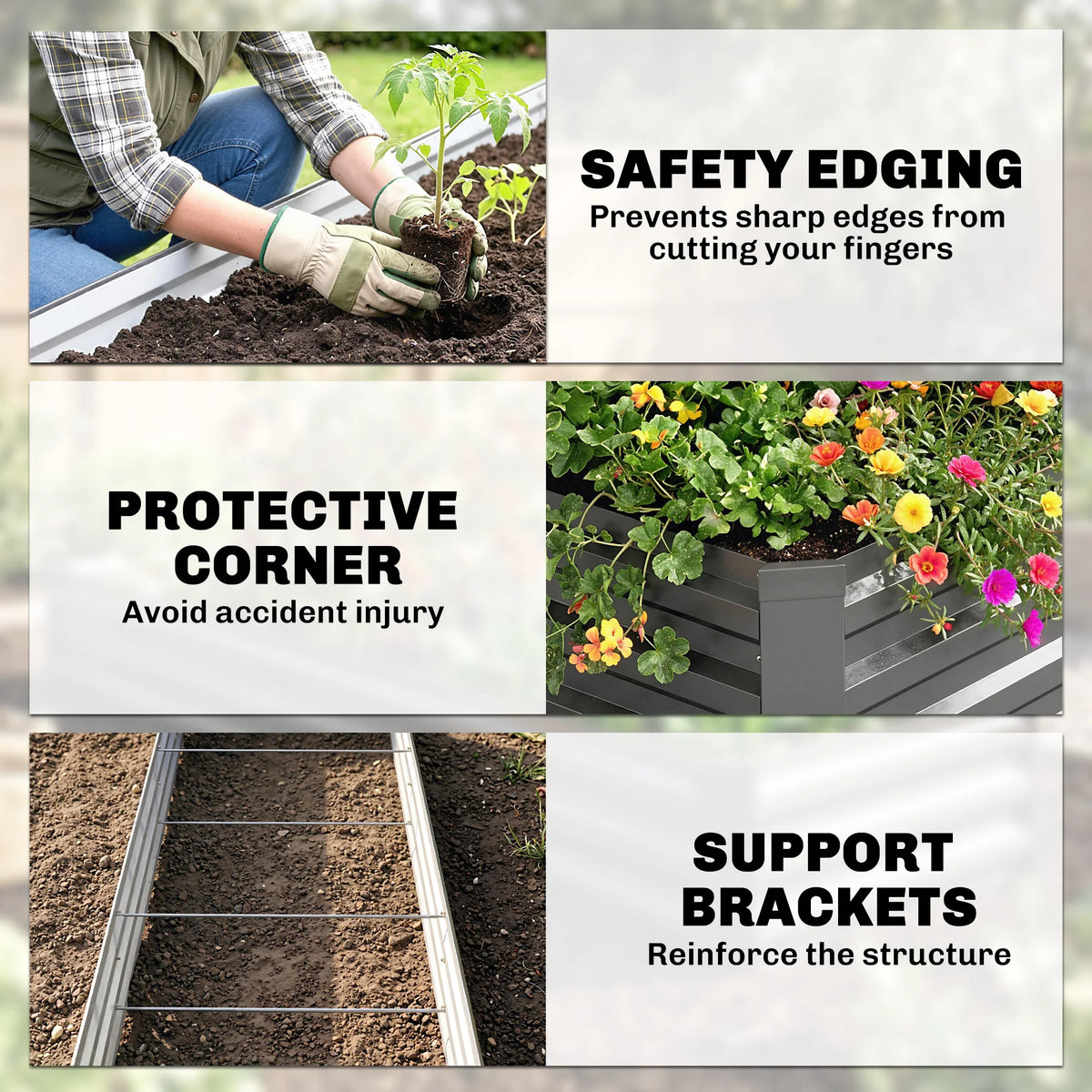 Outsunny Galvanized Raised Garden Bed Planter