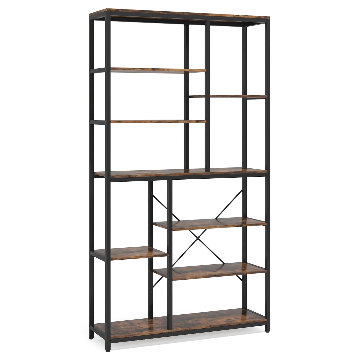 Tribesigns 9-Tier Industrial Bookcase Open Shelves