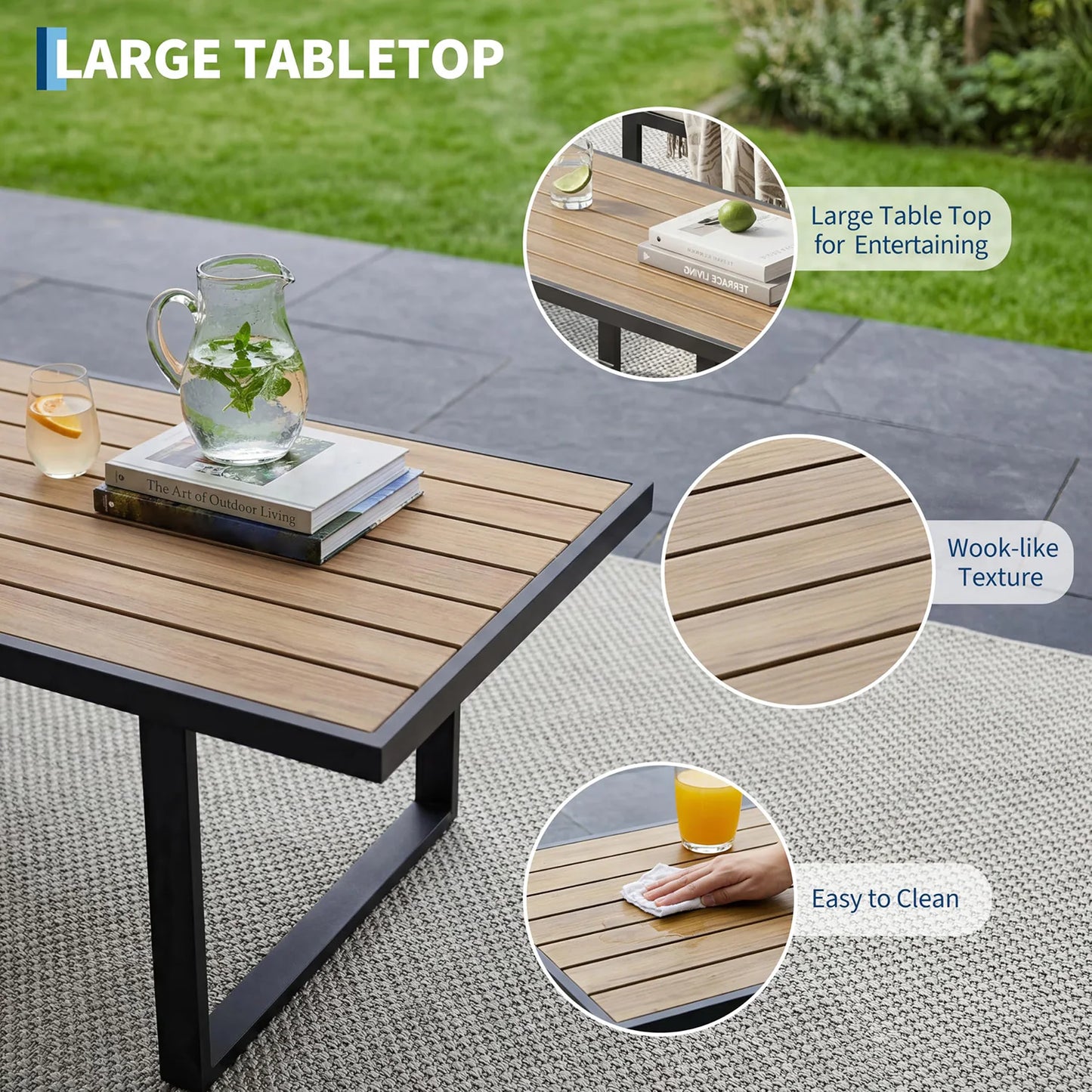 HobbyLane Modern Patio Furniture Set With Coffee Table