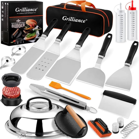 NBVCX Griddle Tool Kit Spatula Basting Cover Patty Maker