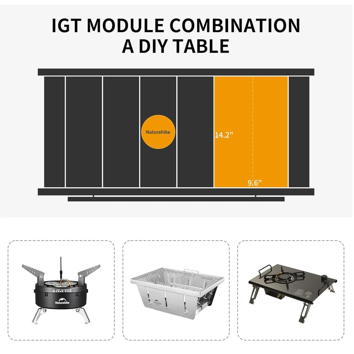 Naturehike Portable Aluminum IGT Camping Grill Table