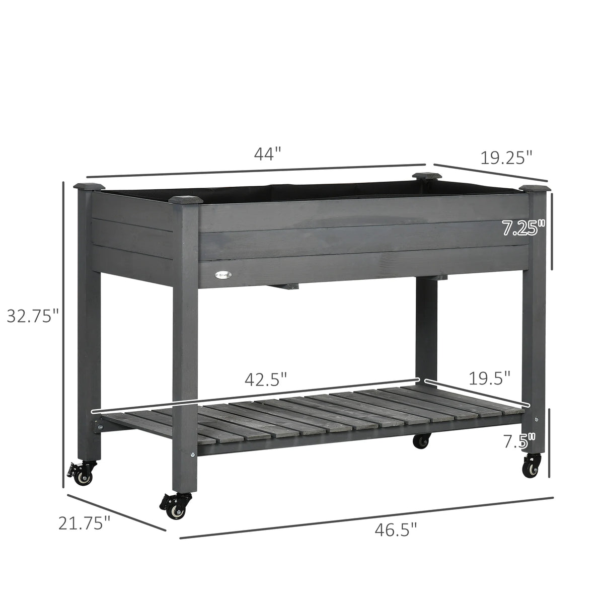 Outsunny Raised Garden Bed With Wheels And Storage