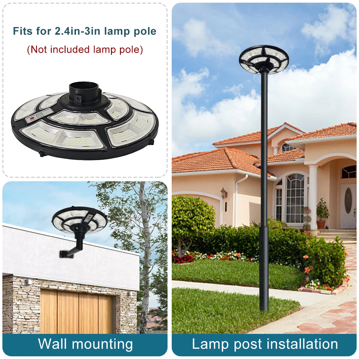 Solar UFO Street Lamp Household Community Garden Landscape Lighting Outdoor Bright LED Garden Lamp