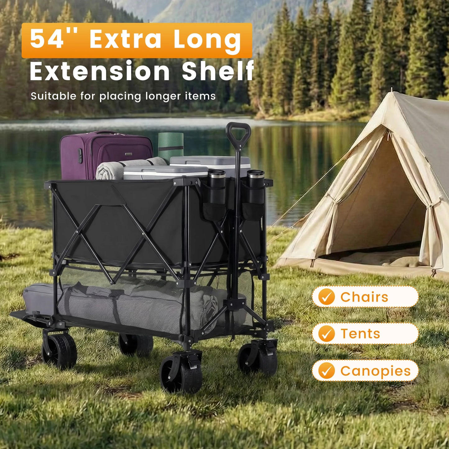 JHK Double Decker Wagon Cart 440 Lbs Outdoor