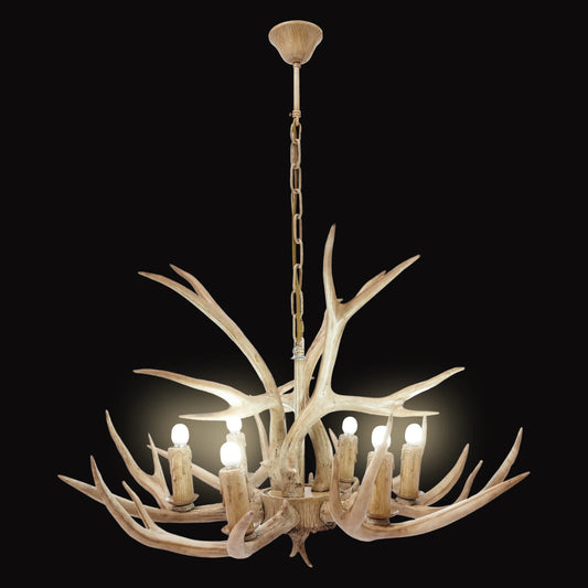 Resin Deer Antler Ceiling Light Chandelier 6 Lights