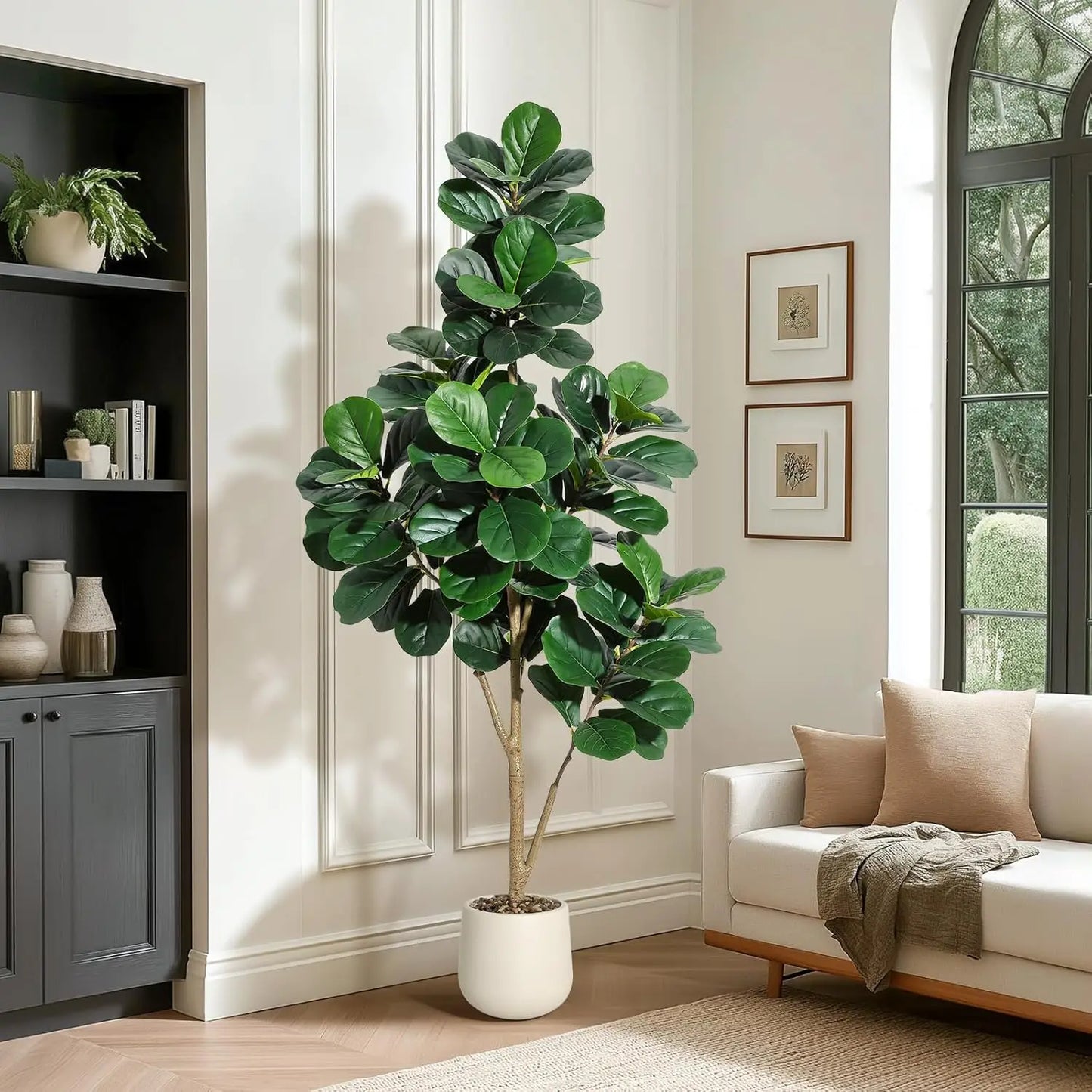 HiMISS Fiddle Leaf Fig Tree Artificial In Planter