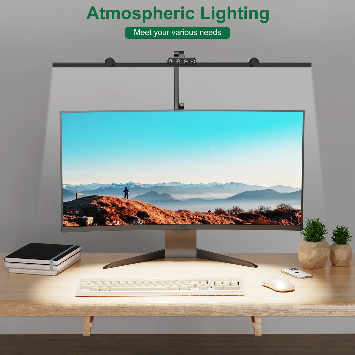 Aiopp Three Head Desk Lamp With Memory Function Dimmable