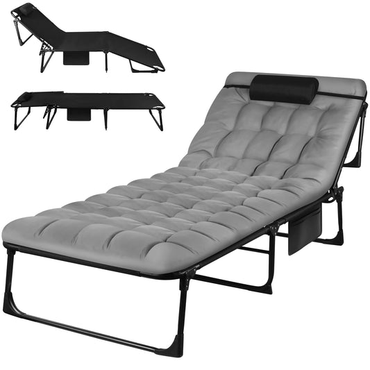 Portable Folding Camping Cot With 3-Position Recline
