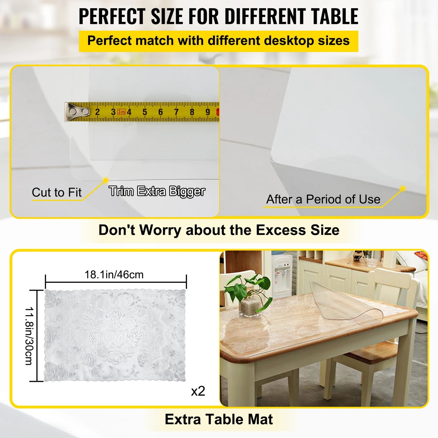 Transparent PVC Table Cloth Protector For Dining Tables
