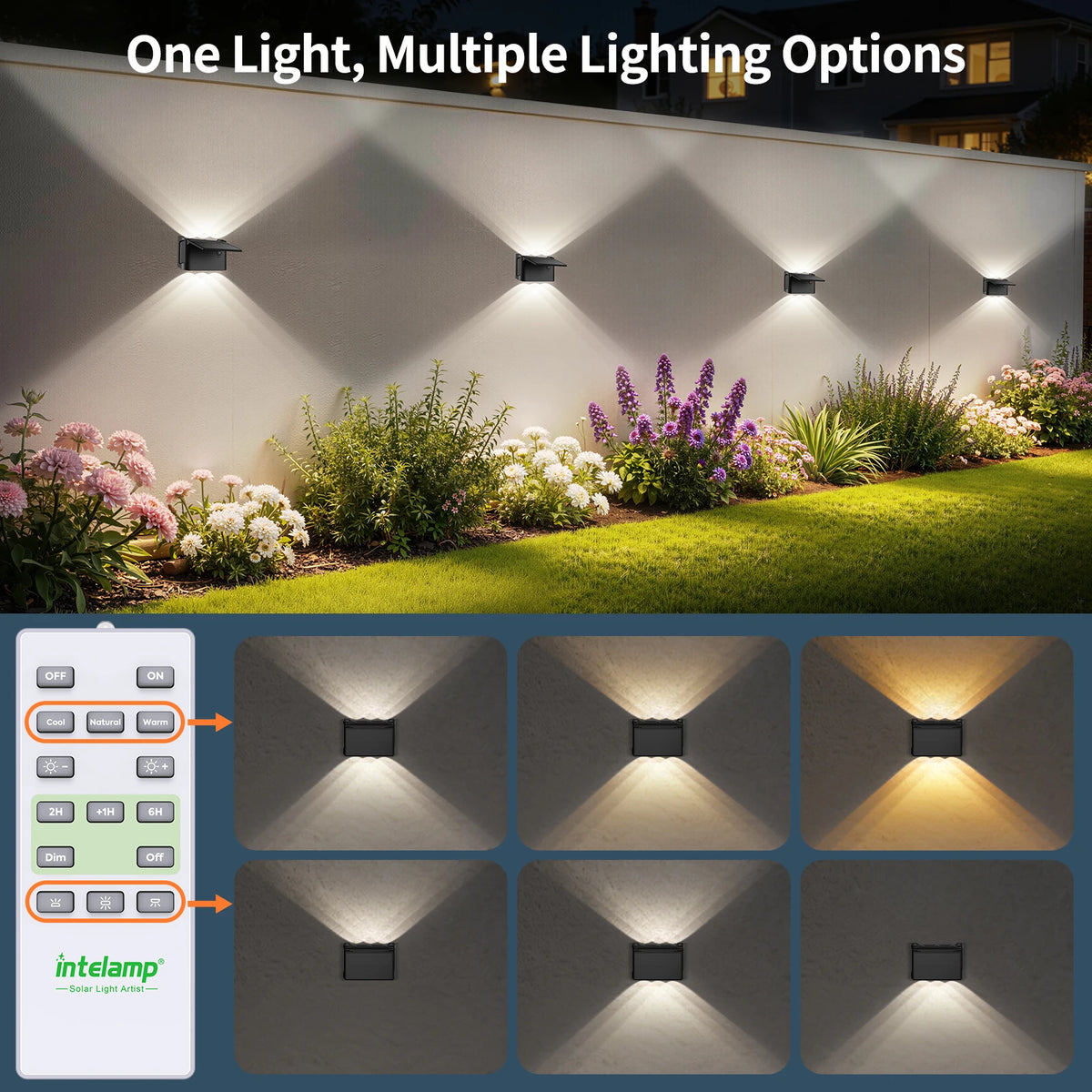 Intelamp Outdoor Solar Wall Lights Dusk To Dawn