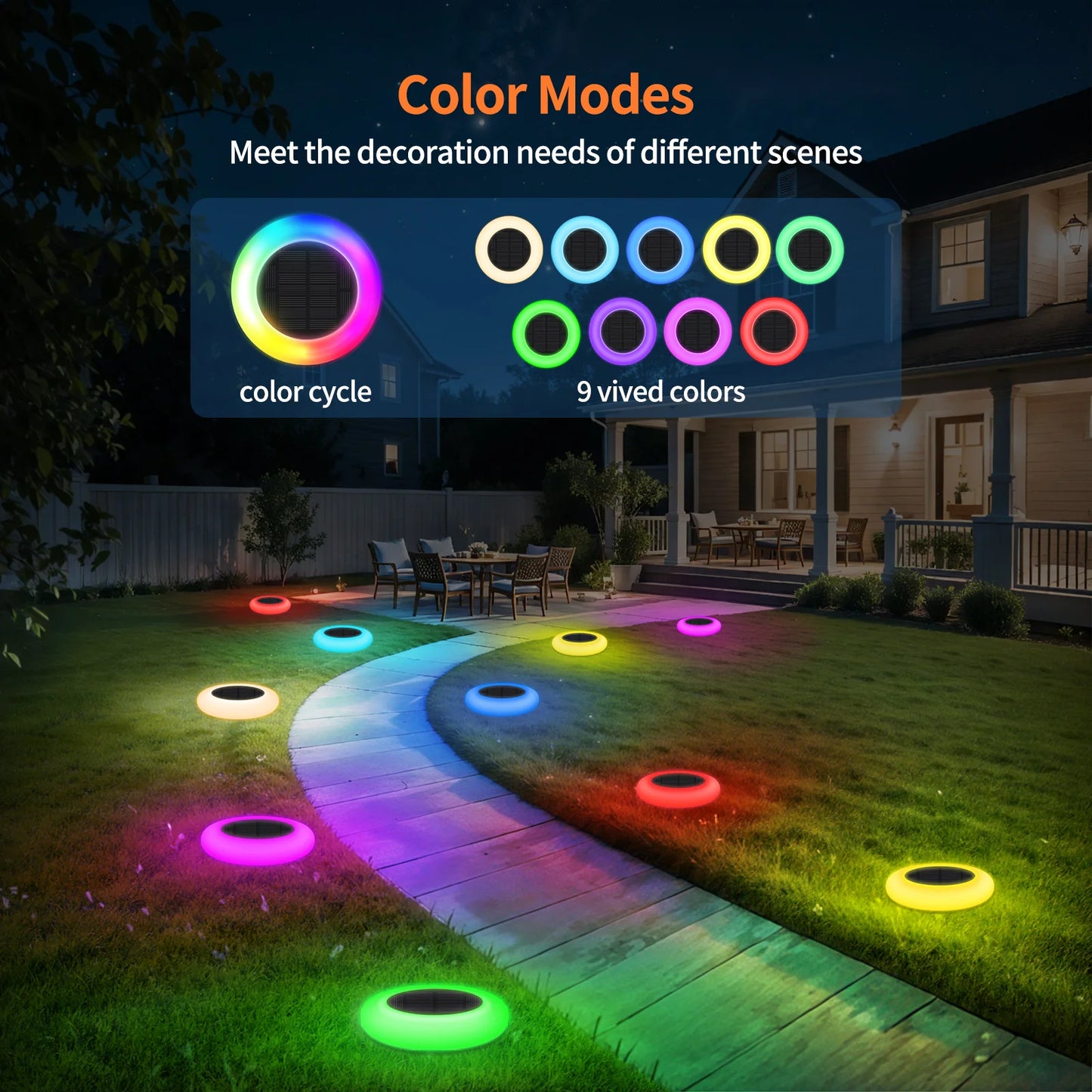 Intelamp Led Solar Pathway Lights For Outdoor Garden