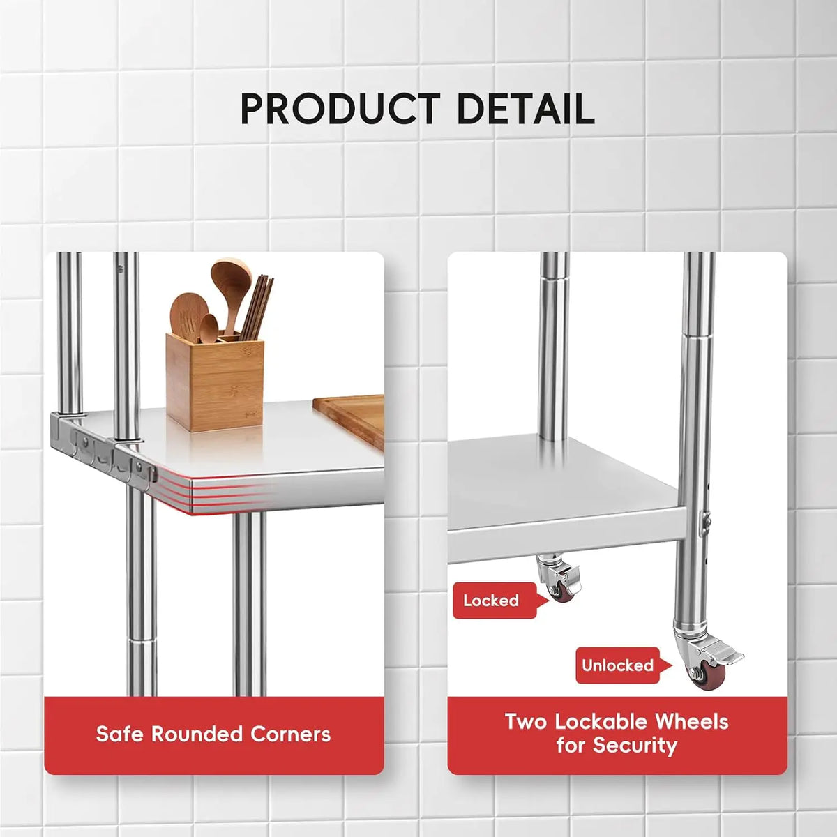 Garvee Multifunctional Stainless Steel Kitchen Workbench