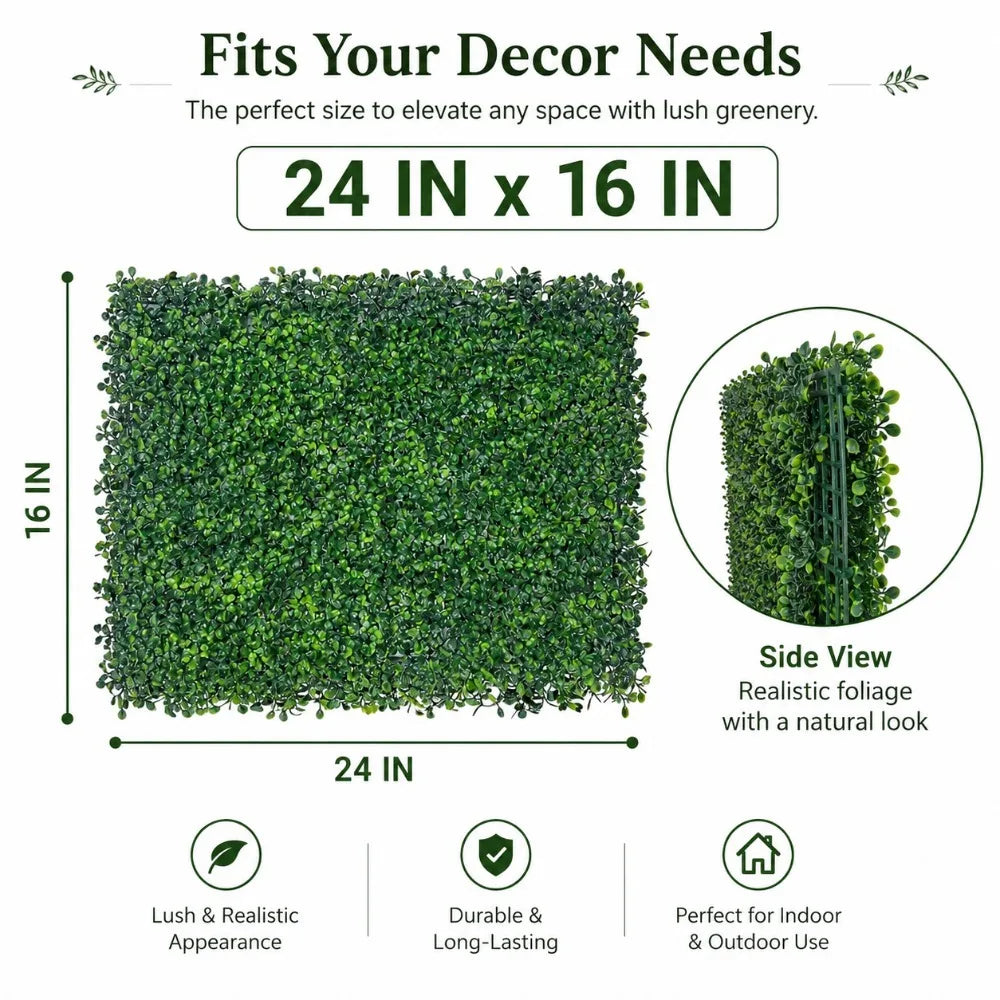 Boxwood Hedge Panels Artificial Plant Wall Privacy Screen
