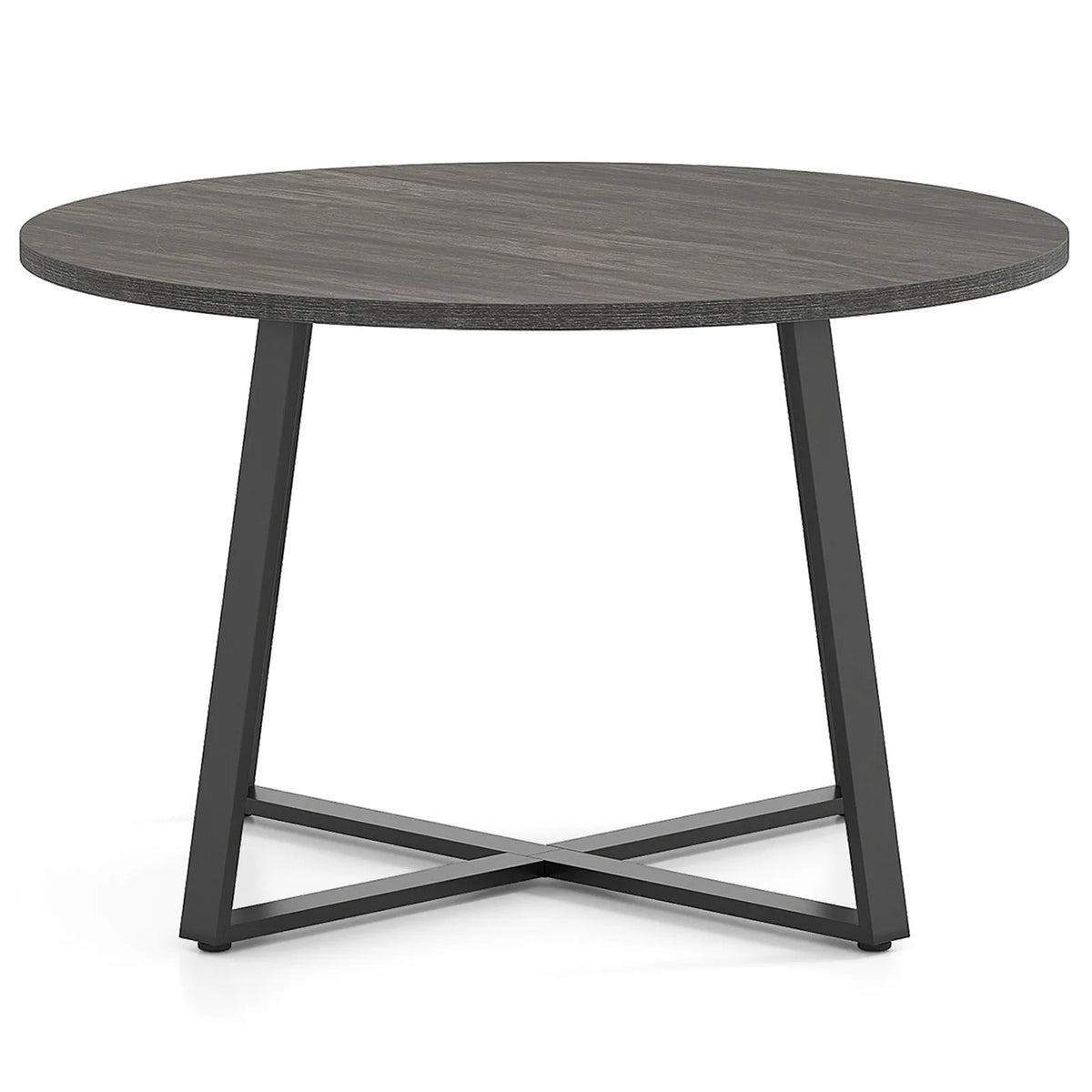 47” Round Dining Table w/ Metal Pedestal Base Stable X-shaped Base for Kitchen