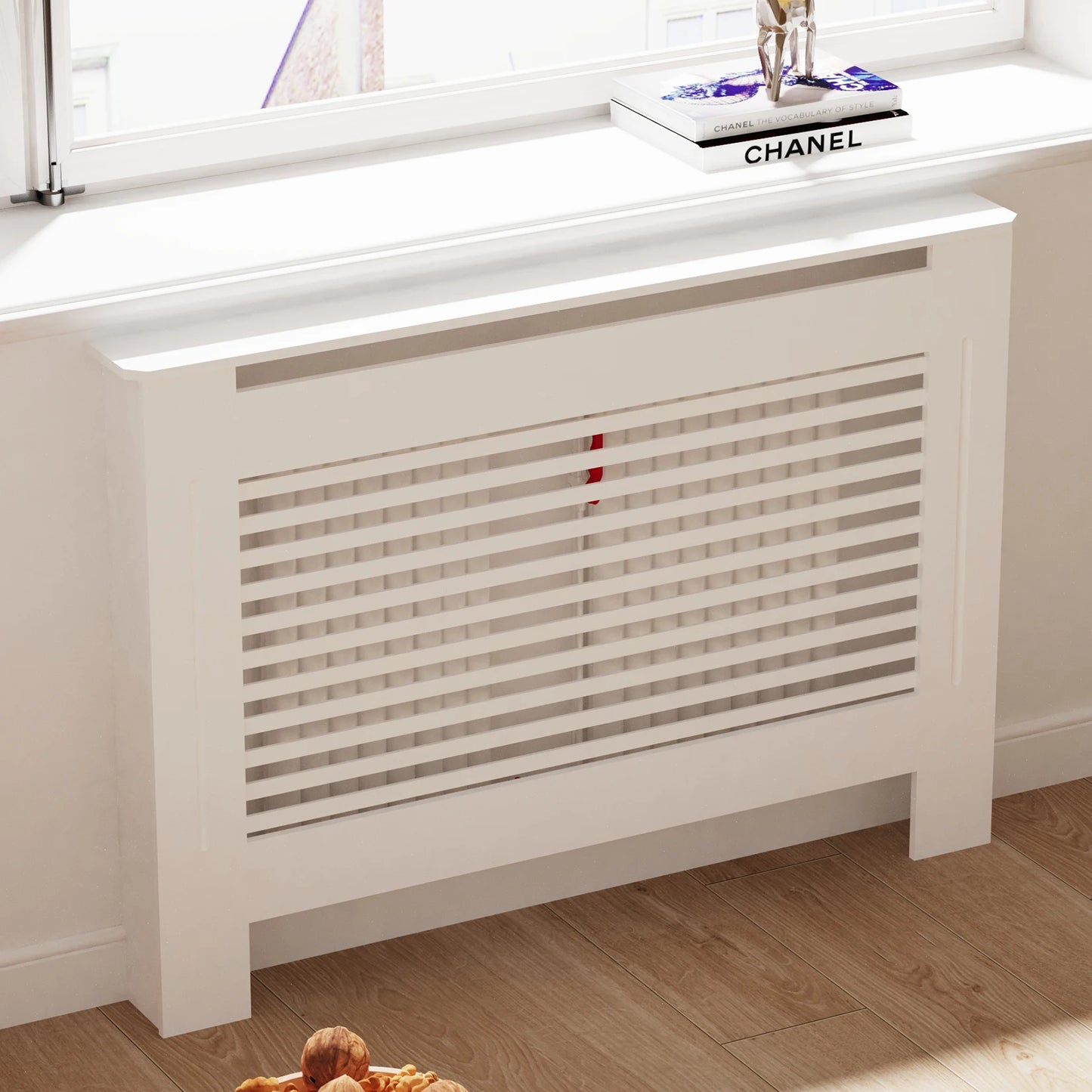 Modern Wooden Radiator Cover With Grill And Shelf