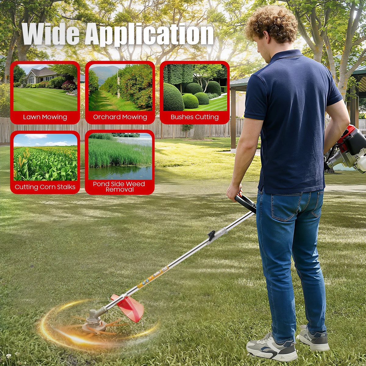 Bymaocar Lawn Trimming Machine Gas Powered Weed Wacker