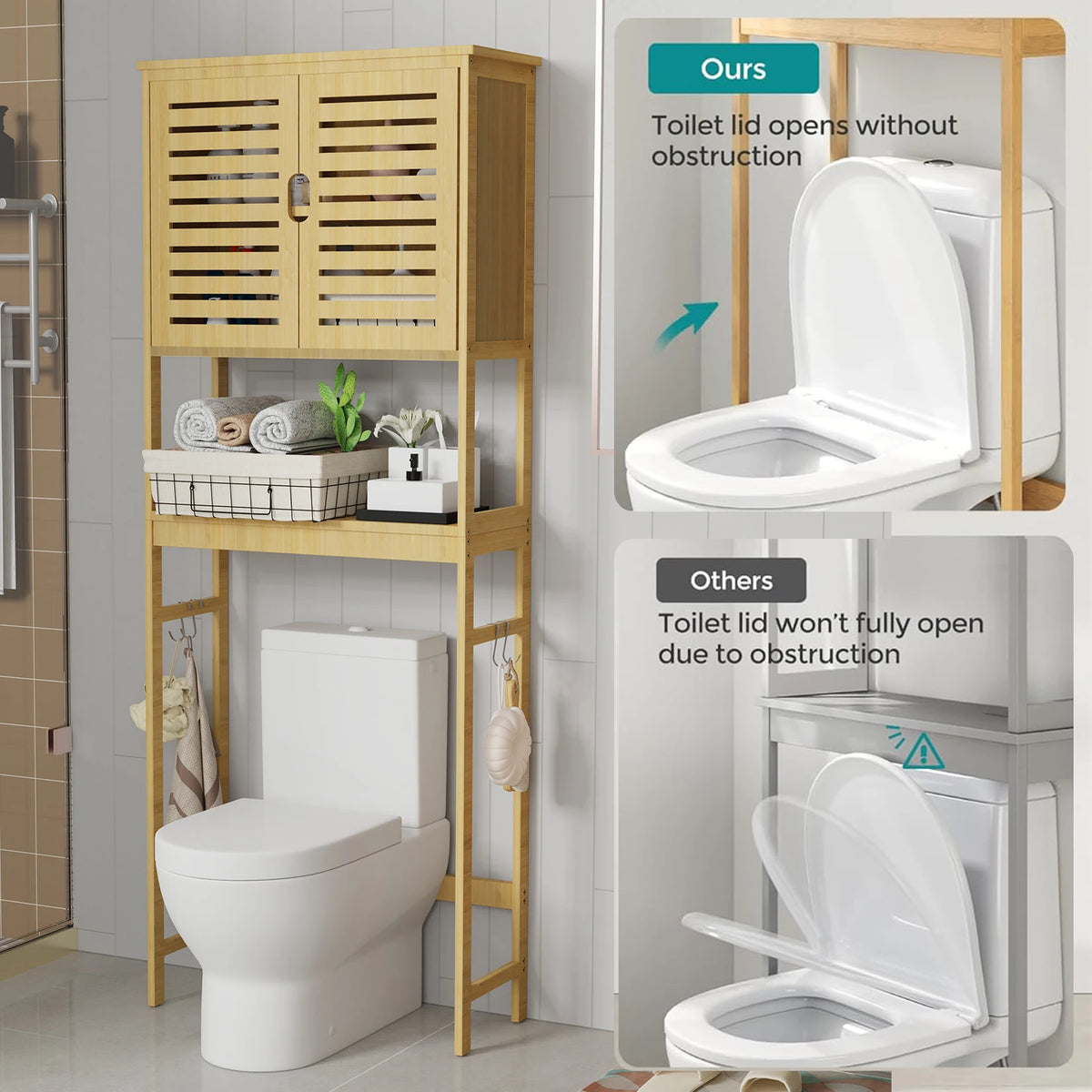 Wisfor Bamboo Over The Toilet Storage Cabinet