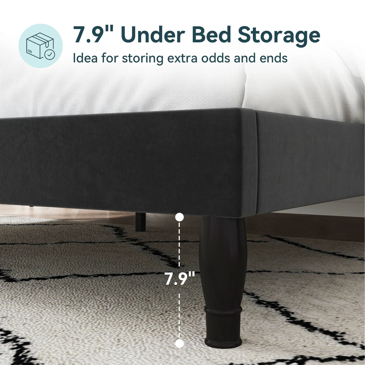 HOOMIC Platform Bed Frame With Adjustable Tiara Headboard