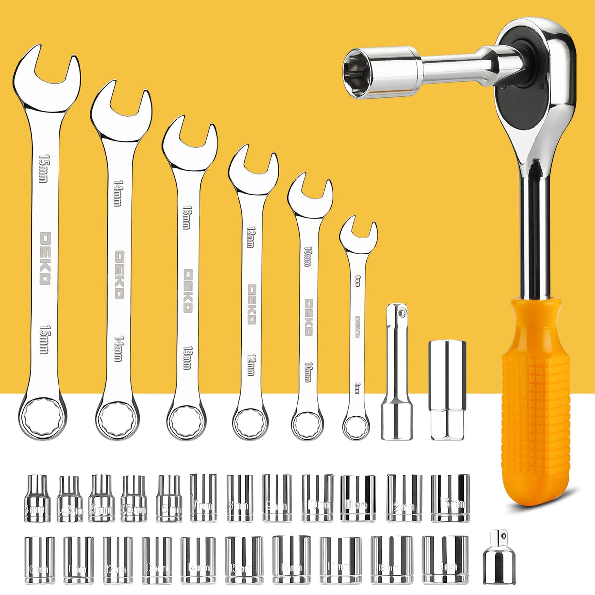 DEKOPRO 228 Piece Socket Wrench Auto Tool Set