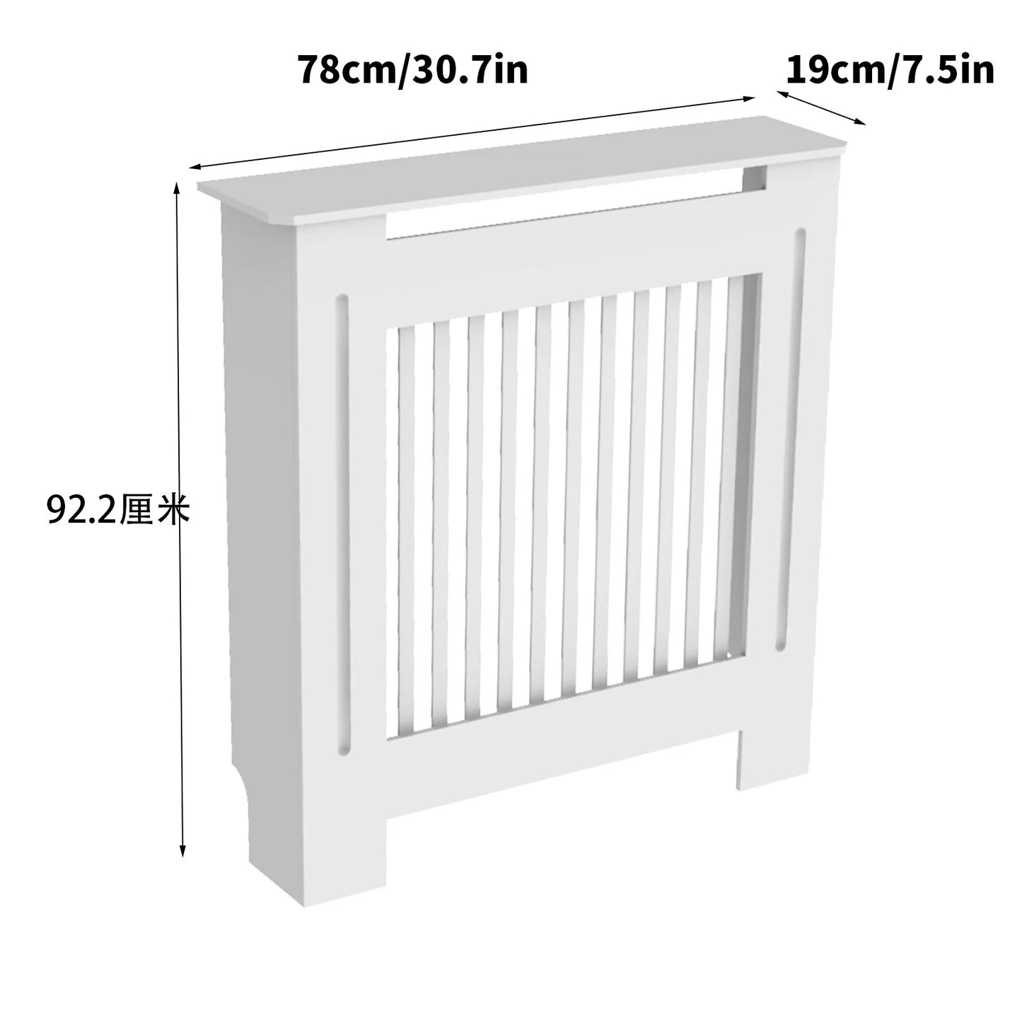 Modern Wooden Radiator Cover With Grill And Shelf
