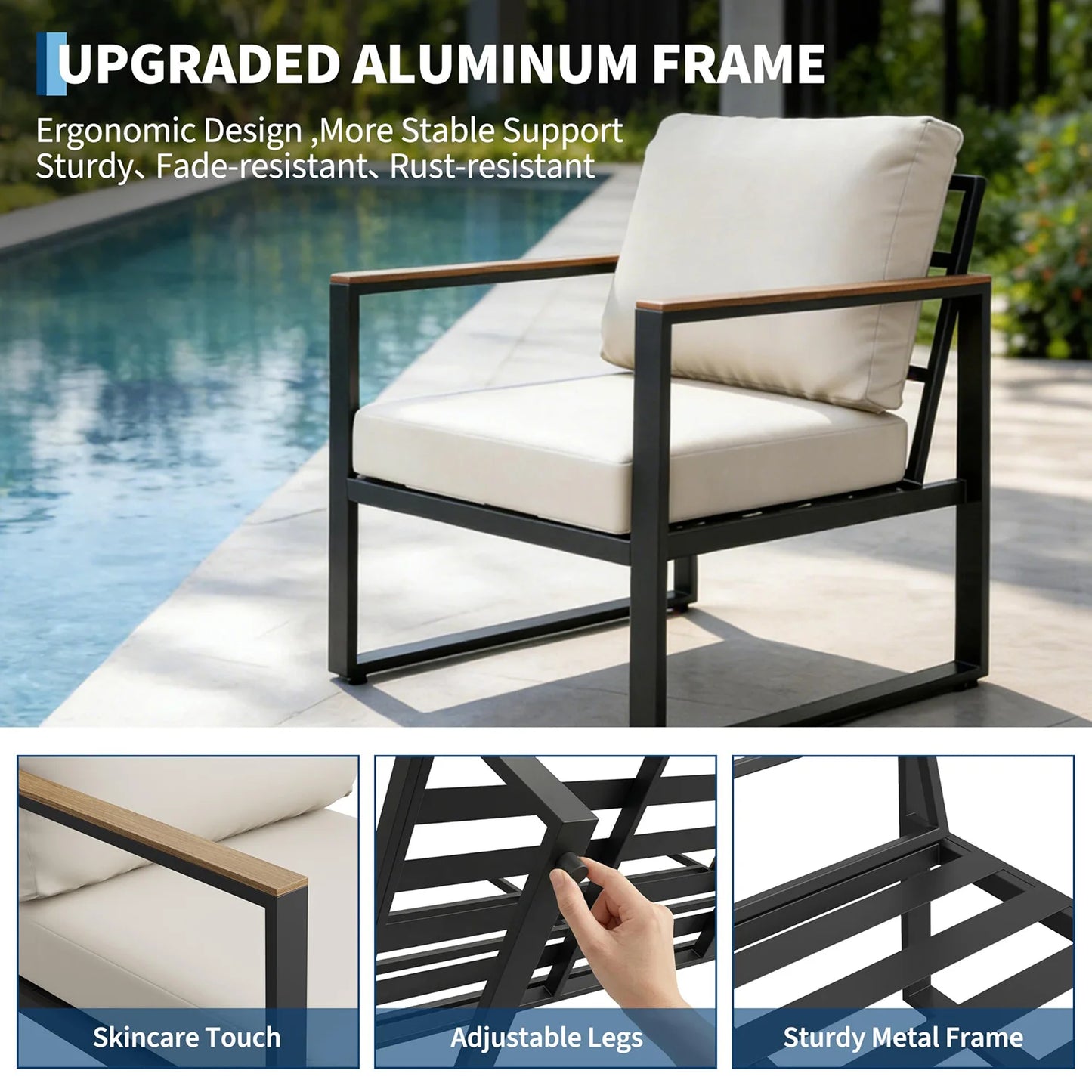 HobbyLane Modern Patio Furniture Set With Coffee Table