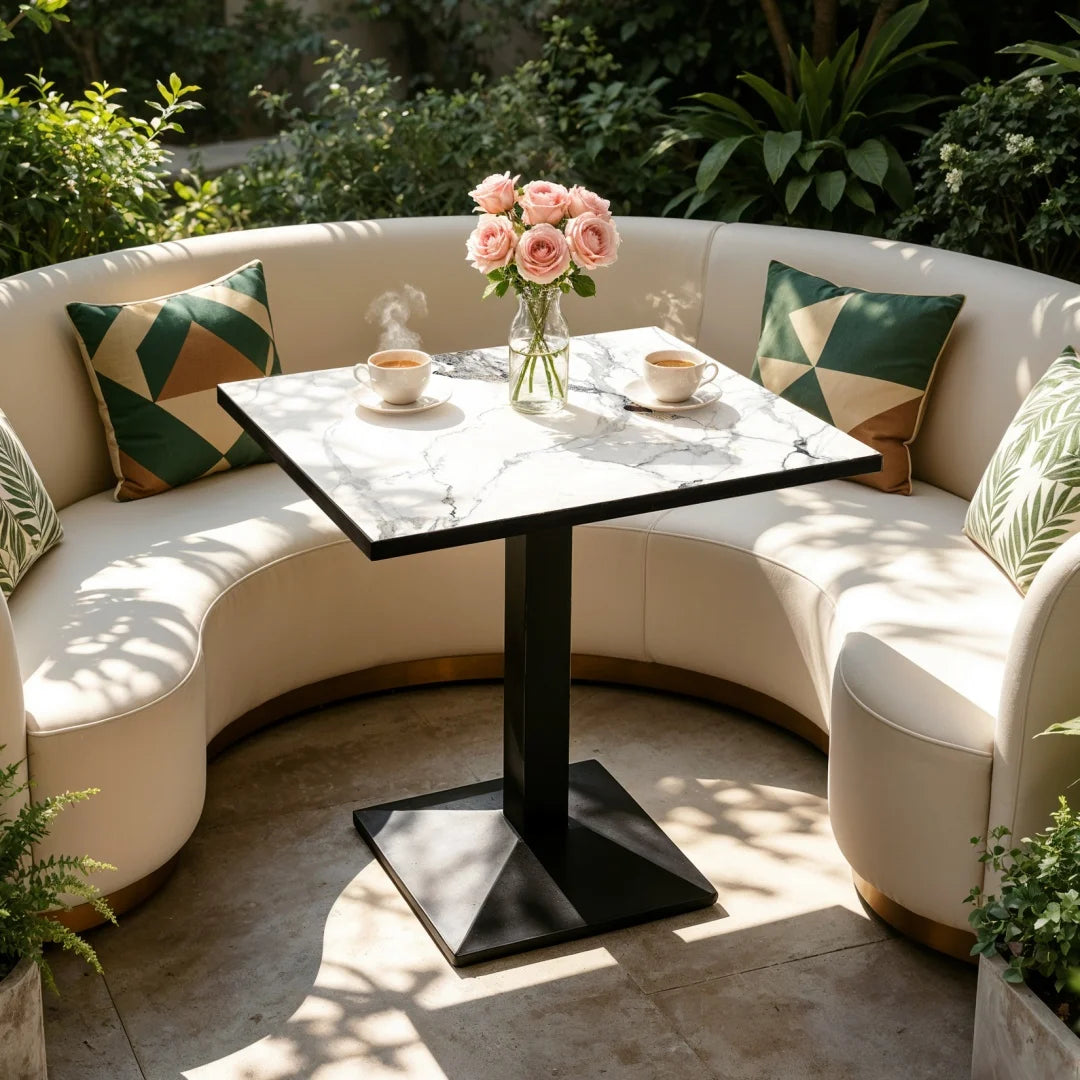 Luvodi Rectangular Dining Table With Pedestal Base