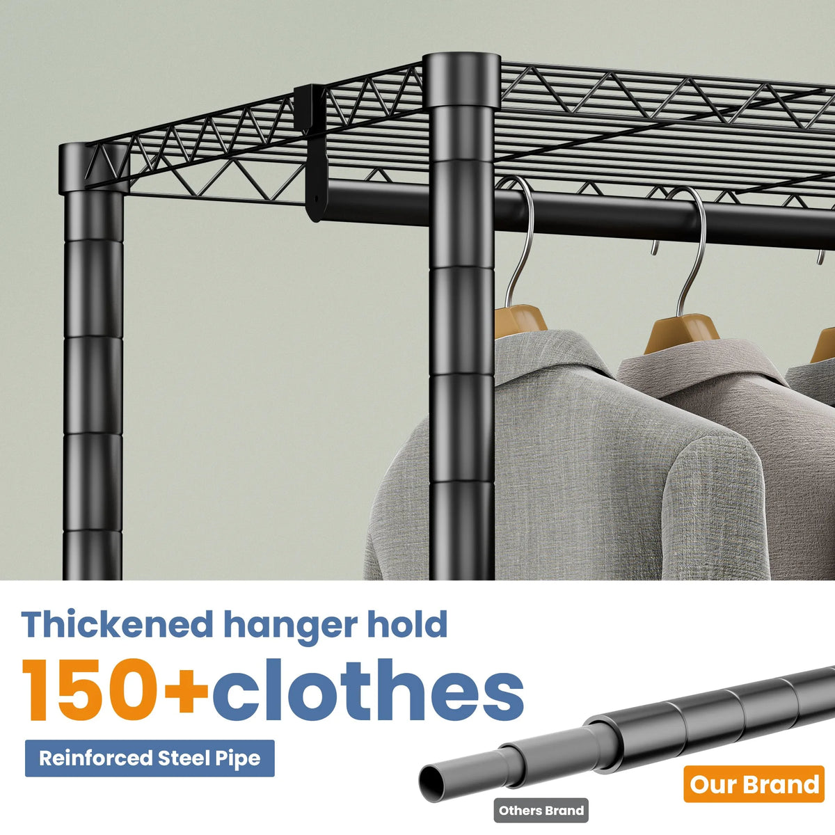 Freestanding Heavy Duty Metal Clothes Rack Organizer