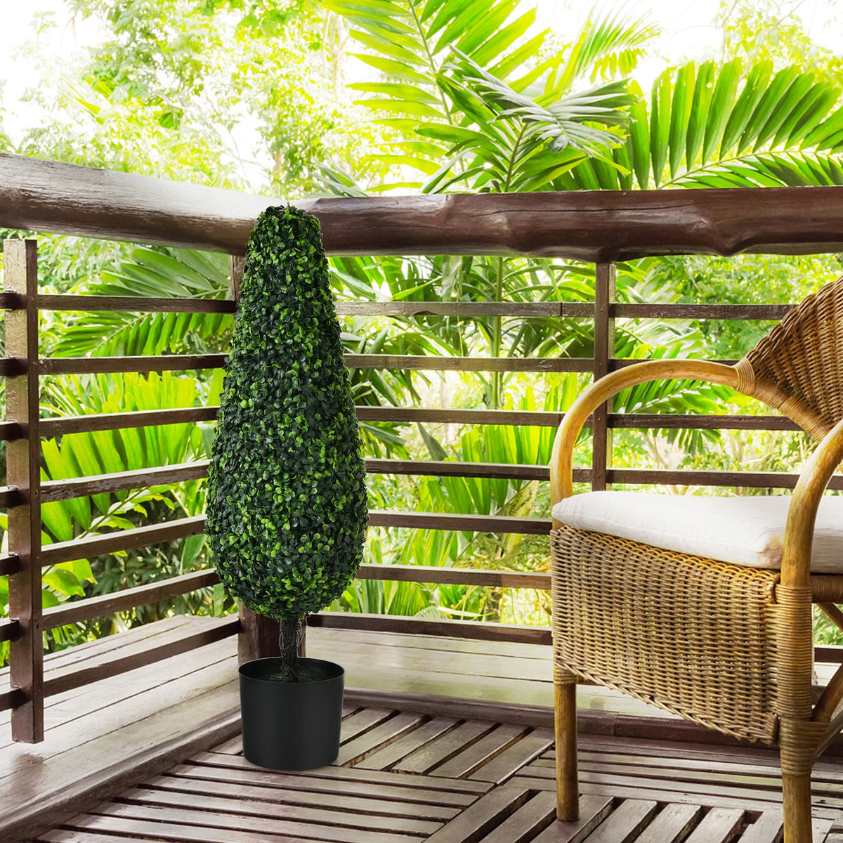 LIFEZEAL 2 Pack Tower Topiary UV Resistant Indoor Outdoor