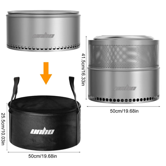Smokeless Fire Pit Outdoor Wood Burning Portable Stove