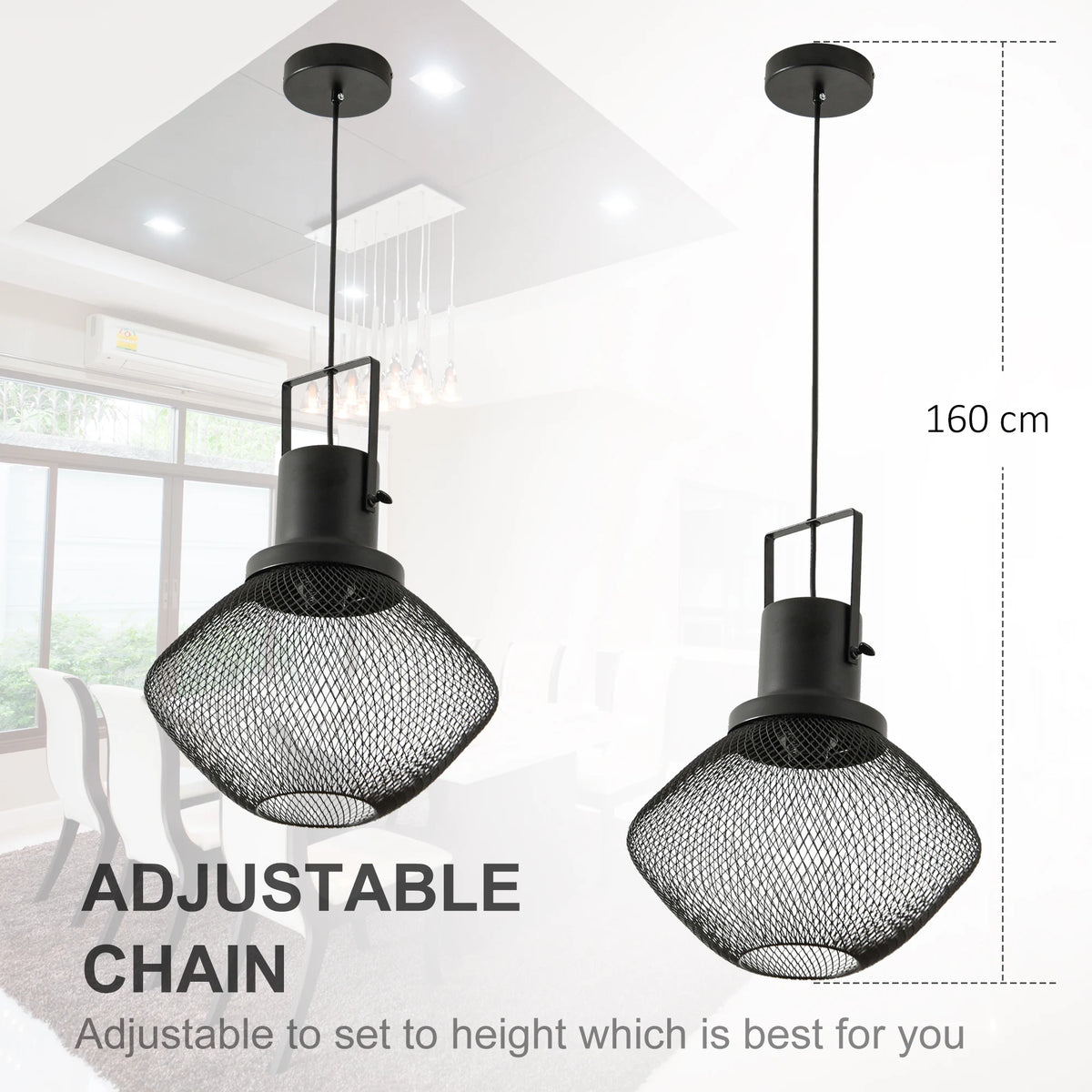 Industrial Pendant Light With Adjustable Chain